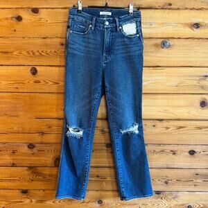 Good American Good Curve Straight Leg Jean Distressed Size 0/25